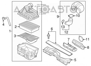 Receptorul de aer partea de jos VW Tiguan 18-