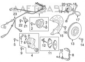 Суппорт передний правый VW Golf 15-