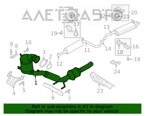 Tubul de admisie cu catalizator pentru VW Jetta 19- 1.4T