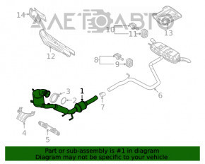 Tubul de admisie cu catalizator pentru VW Tiguan 18- fwd