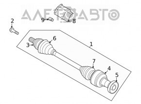 Axul frontal dreapta al VW Tiguan 18- AWD