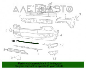 Bara de protecție inferioară a bumperului față pentru Jeep Cherokee KL 14-18 Trailhawk, nouă, originală OEM