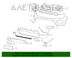 Молдинг переднего бампера нижний Jeep Compass 17-21 Trailhawk структура