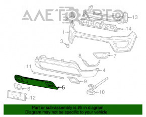 Grila inferioară a bara de protecție față pentru Jeep Compass 17- Trailhawk, nouă, originală OEM.