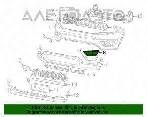 Grila bara de protectie stanga Jeep Compass 17- structura sub PTF, nou OEM original