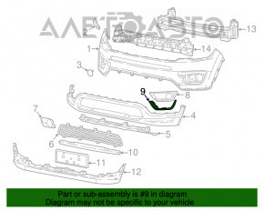 Grila de bara stanga pentru Jeep Compass 17- negru nou, neoriginal