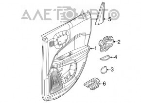 Capacul ușii card spate dreapta Jeep Compass 17- gri, inserție neagră, linie roșie