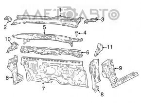 Garnitura grilei stergatoarelor dreapta Jeep Compass 17-