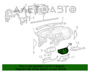 Tubul de aer al torpilei centrală Jeep Compass 17- argintiu, pentru ecran de 8,4 inch