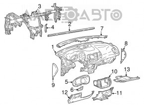 Tubul de aer al torpilei centrală Jeep Compass 17- argintiu, pentru ecran de 8,4 inch