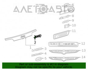 Эмблема JEEP двери багажника Jeep Grand Cherokee WK2 14-2122 черный глянец