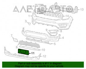Площадка номерного знака перед Jeep Compass 17- новый OEM оригинал
