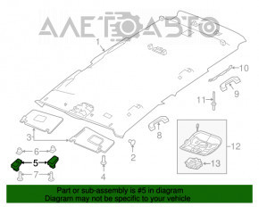 Suportul de prindere a parasolarului pasagerului pentru Jeep Renegade 15- gri