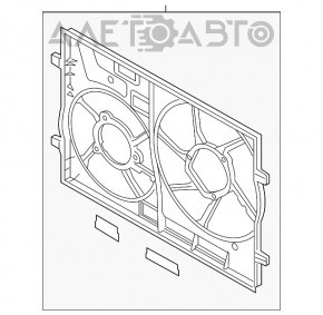 Difuzorul capacului radiatorului gol Audi A3 8V 15-20 2.0T cu 2 ventilatoare