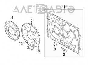 Difuzorul capacului radiatorului gol Audi A3 8V 15-20 2.0T cu 2 ventilatoare