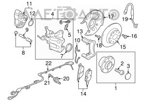 Furtun de frână spate dreapta pentru Audi A3 8V 15-20, nou, original OEM.