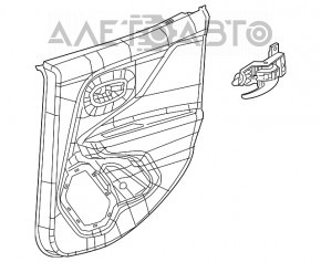 Обшивка двери карточка задняя правая Jeep Renegade 15- под 2 динамика, черн, тряпка, царапины