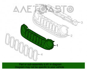 Grila radiatorului Jeep Renegade 15-18, neagră, pentru restilizare