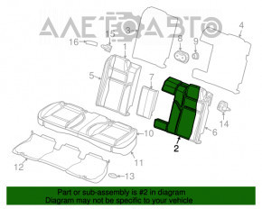 Задний ряд сидений 2 ряд Dodge Challenger 15- кожа, черный