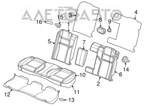 Задний ряд сидений 2 ряд Dodge Challenger 15- кожа, черный