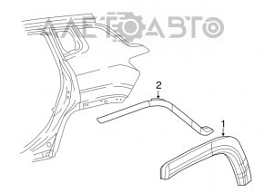 Молдинг заднего крыла верхний левый Jeep Compass 17- черный