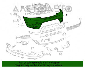 Бампер передний голый Dodge Journey 11- SXT с заглушкой,