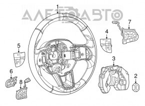 Butonul de control de pe volanul dreapta Jeep Compass 17- 5 butoane.