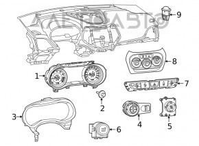 Управление климат-контролем Jeep Cherokee KL 19-21 manual, без start-stop