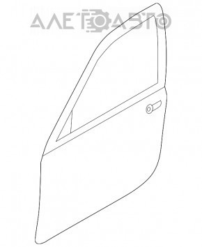 Ușa goală din față stânga a unui Subaru B10 Tribeca gri, vopsită.