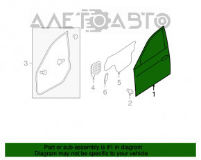 Ușa goală din față stânga pentru Subaru Forester 08-13 SH, argintiu C3S, manere