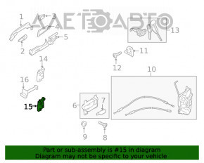 Buclele ușii din față dreapta de jos Subaru Outback 20-