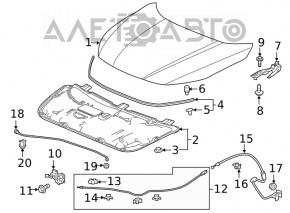 Capota goală a mașinii Honda Insight 19-22 grafit NH797M