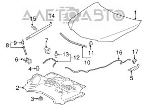 Mecanismul de blocare a capotei pentru Acura TLX 15-17 post-restyling