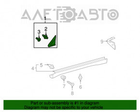 Triunghiul de protecție a stâlpului din față dreapta pentru Lexus RX300 RX330 RX350 RX400h 04-09, negru lucios