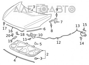 Capota dreapta a Honda Clarity 18-21 SUA, noua, originala OEM.