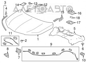 Capota stângă a Acura MDX 17-20, model nou original