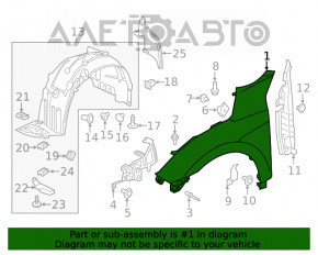 Aripa dreapta fata Honda Civic X FC 19-21