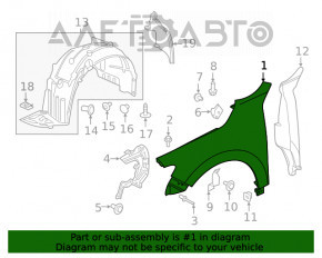 Aripa dreapta fata Honda Insight 19-22 cu suportul albastru B-593M, fara indoituri.