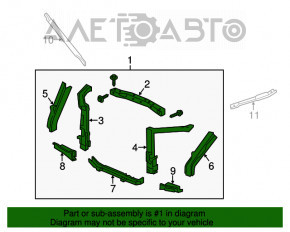 Televizor panou radiator asamblat pentru Acura MDX 17-20 restilizat cu amplificatoare laterale.