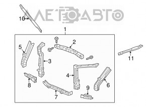 Televizor panou radiator asamblat pentru Acura MDX 17-20 restilizat cu amplificatoare laterale.