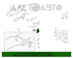 Buclele ușii din partea de jos, spate, dreapta a Subaru B9 Tribeca