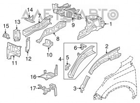 Suportul bateriei superioară pentru Honda CRV 20-22 1.5T