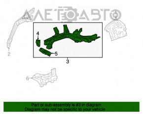 Partea din față dreapta a Acura MDX 14-20 fără oglindă, culoare grafit G537M.