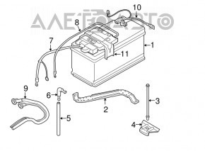 Terminalul negativ al bateriei BMW 335i e92 07-13.