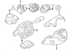 Кнопка Start-Stop BMW 5 F10 09-17 без Stop-Go, полез хром, надлом креп