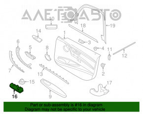 Controlul geamului electric din față stânga pentru BMW 3 F30 12-18, negru, cu funcție de pliere automată, 4 moduri auto, cu capac negru