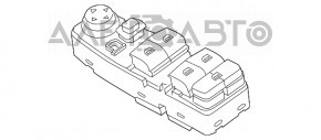 Controlul geamului electric din față, stânga, pentru BMW 5 F10 10-16, sub plasă.