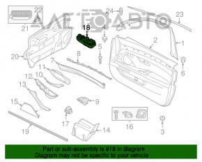 Controlul geamului electric din față, stânga, pentru BMW 5 F10 10-16, sub plasă.