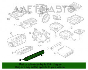 Panoul de control central al BMW 3 F30 12-18 negru, cu navigație