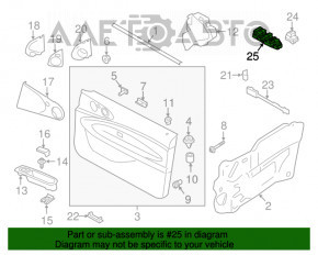 Controlul geamului electric din față stânga Mini Cooper F56 3d 14- crom, automat, cu funcție de pliere automată